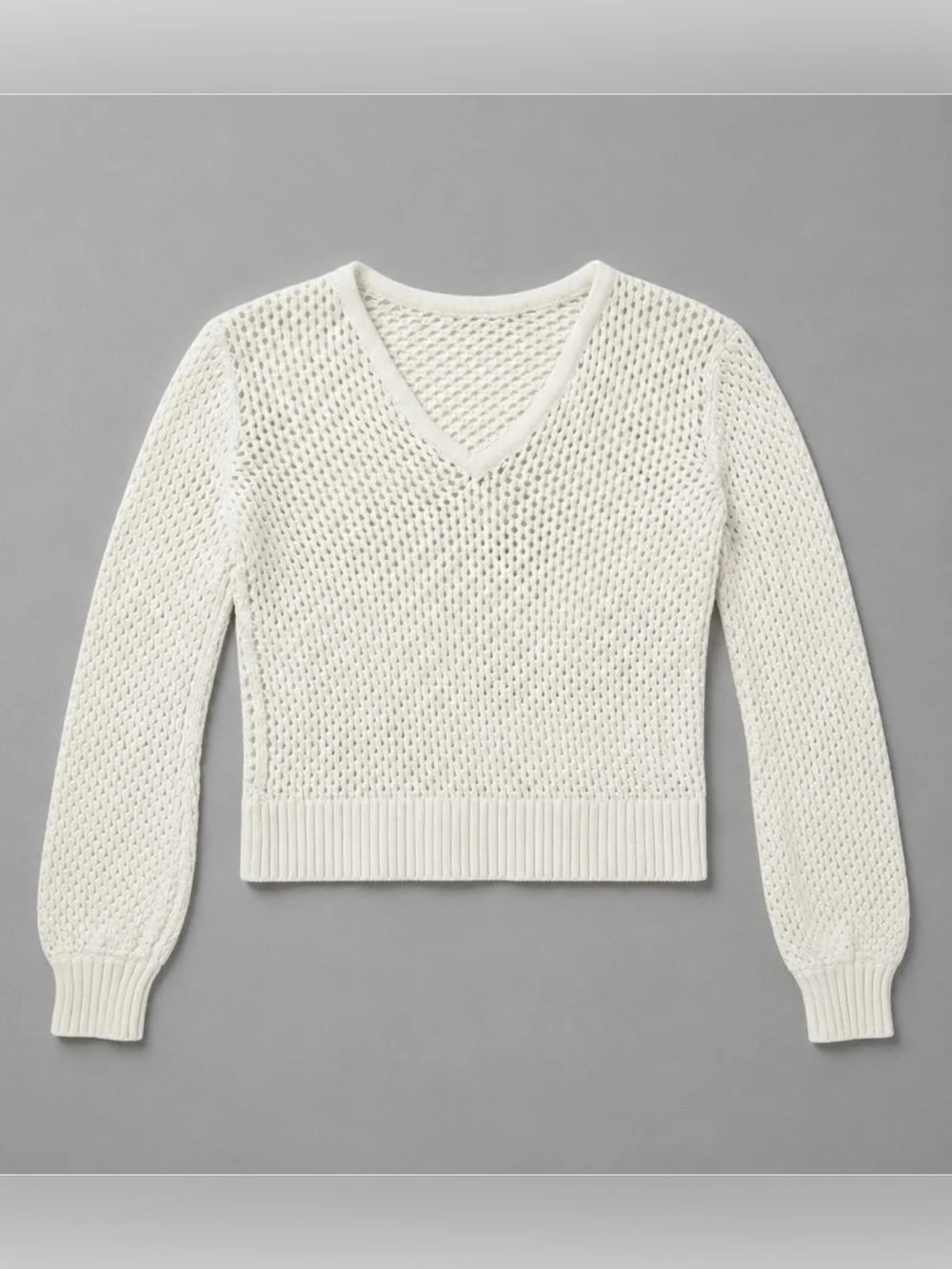 🐩 Splendid Wear it 2 Ways Open-Knit Sweater in White/Off-White | Women’s XS - Picture 1 of 7